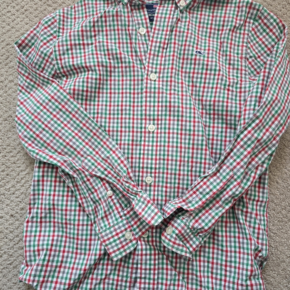 Vineyard Vines Men's Festive Plaid Button Down Shirt